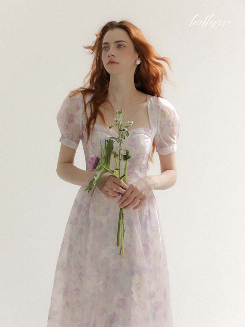 Lilac Blossom Midi Dress