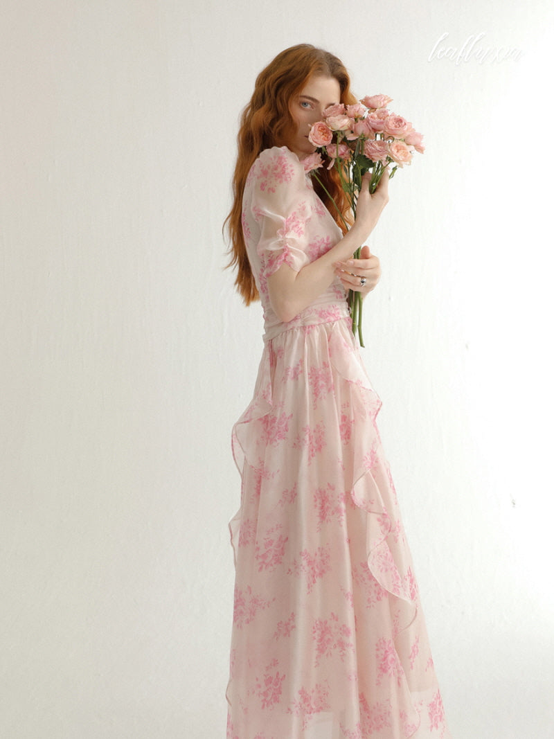 Rose Petal Wrap Dress