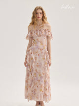 Ethereal Bloom Off-Shoulder Dress