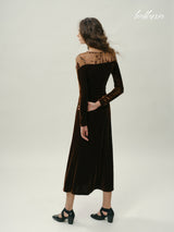 Midnight Velvet Bloom Dress