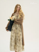 Sepia Floral Elegance Dress