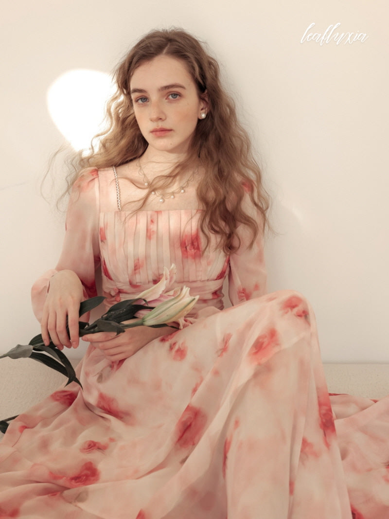 Blushing Rose Chiffon Dress