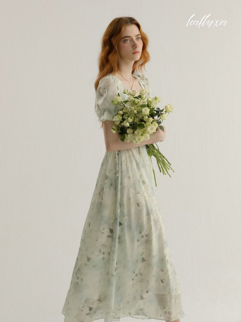 Moonlit Sage Floral Dress