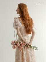 Antique Floral Pink Dress