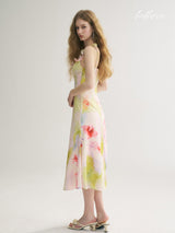 Watercolor Bloom Slip Dress