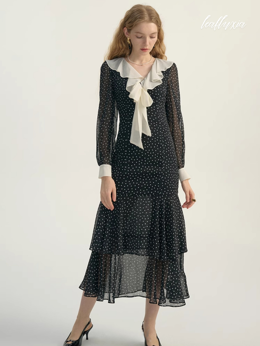 Midnight Polka Dress