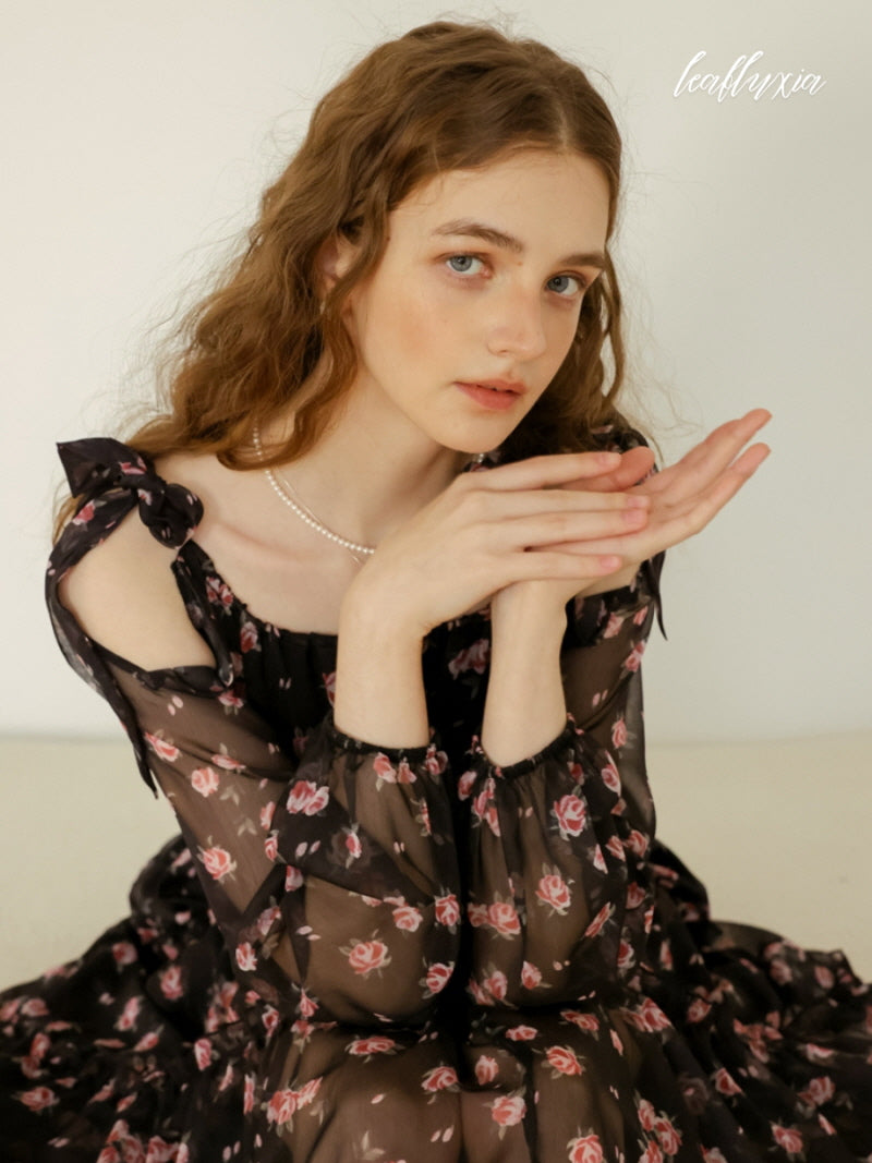 Rosy Midnight Elegance Dress