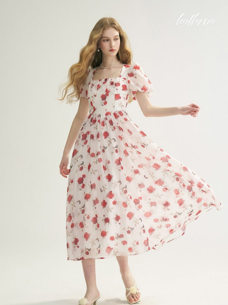 Crimson Blossom Dress