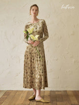 Olive Whisper Long Dress