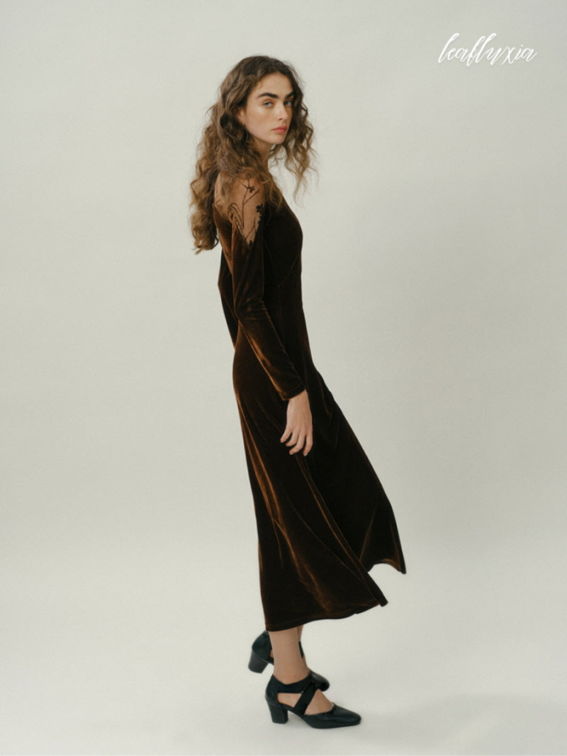 Midnight Velvet Bloom Dress