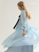 Serene Ruffle Bow Maxi Dress