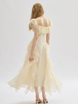 Soft Butter Puff Dress