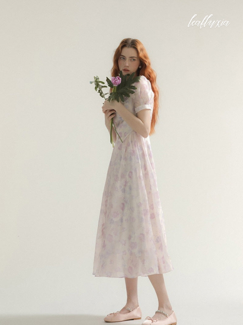 Lilac Blossom Midi Dress