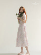 Lilac Blossom Midi Dress
