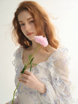 Blue Mist Ruffle Dress