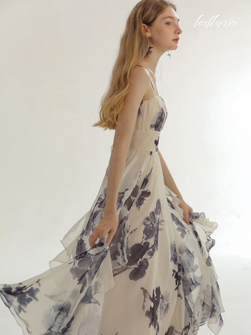 Lunar Petal Chiffon Dress