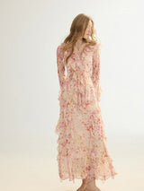 Rose Mist Cascade Dress