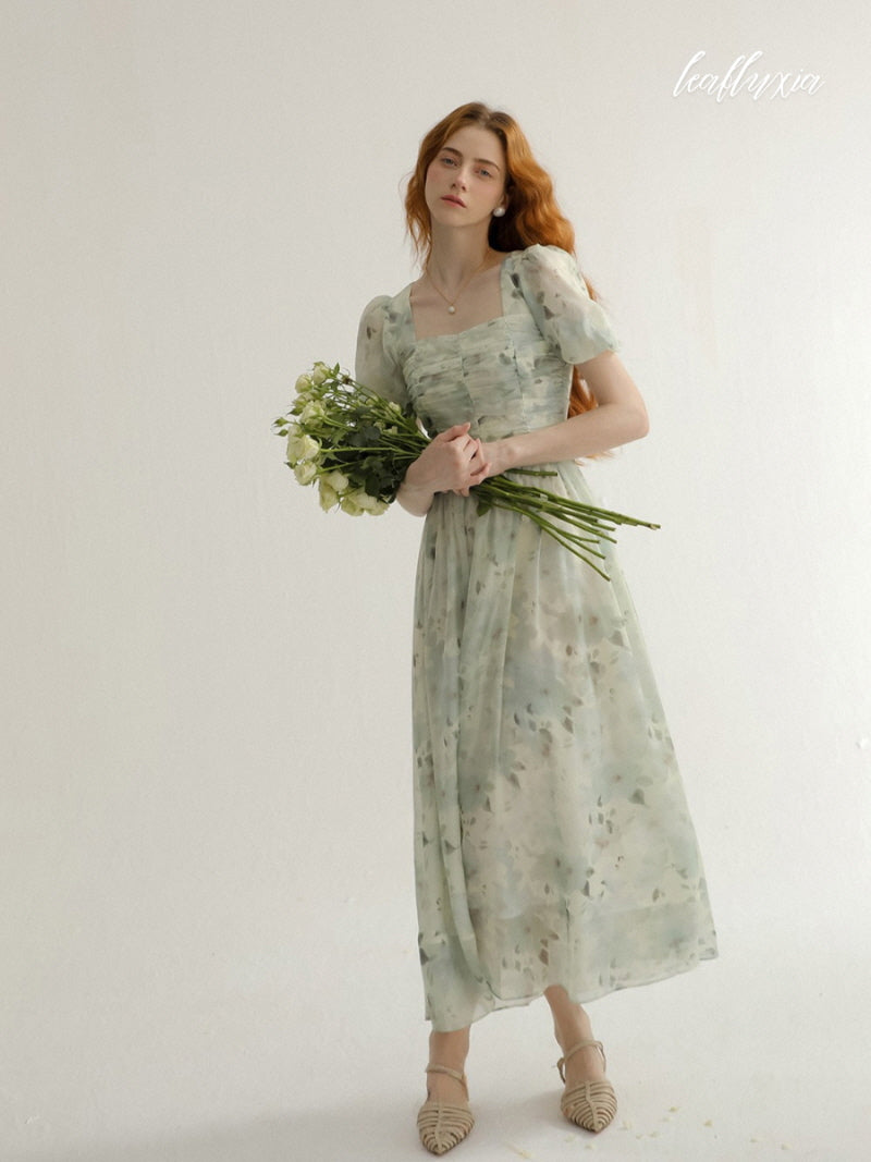Moonlit Sage Floral Dress