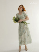 Moonlit Sage Floral Dress