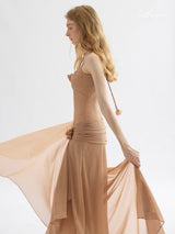 Dusky Apricot Bloom Dress