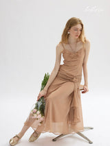 Dusky Apricot Bloom Dress