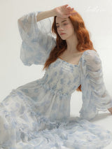 Pastel Snow Blue Elegance Dress