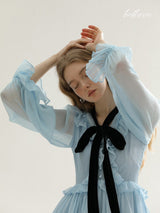 Serene Ruffle Bow Maxi Dress